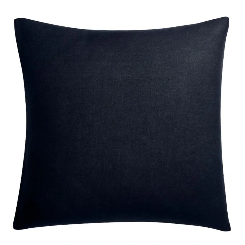 West Elm European Flax Linen Euro Sham in Dark Blue